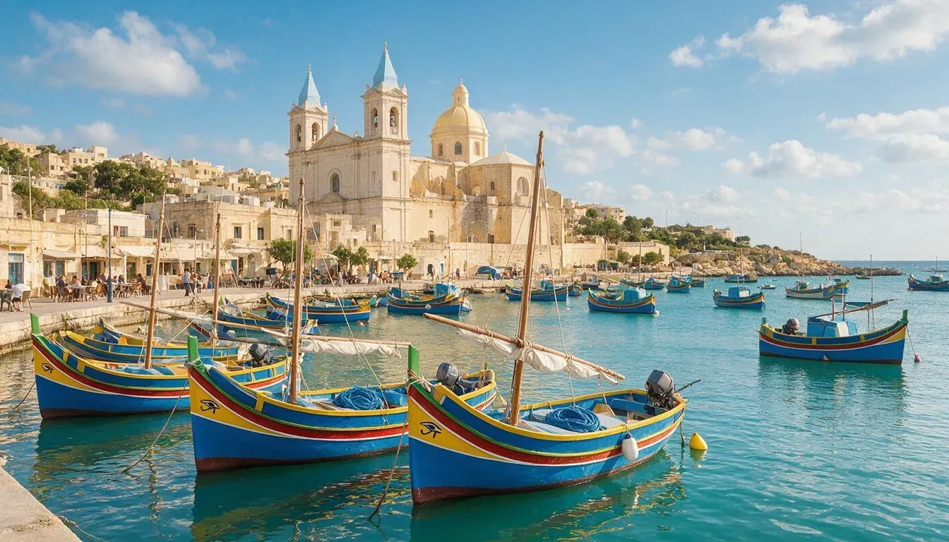 Marsaxlokk Harbour Panorama - filming location in Malta